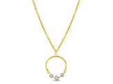 14K Yellow Gold Dashing Diamond Half Circle Necklace on 20-inch cable chain, 0.18 ctw.