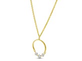 14K Yellow Gold Dashing Diamond Half Circle Necklace on 20-inch cable chain, 0.18 ctw.