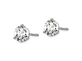 Rhodium Over 14K Gold Certified Lab Grown Diamond 1 1/2ct. VS/SI GH+, 3 Prong Screwback Earrings