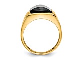 10K Yellow Gold Men's Diamond and Black Onyx Ring