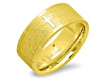 18K Yellow Gold Over Stainless Steel "Our Father" Prayer Ring