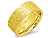18K Yellow Gold Over Stainless Steel "Our Father" Prayer Ring