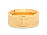 18K Yellow Gold Over Stainless Steel "Our Father" Prayer Ring