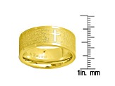 18K Yellow Gold Over Stainless Steel "Our Father" Prayer Ring