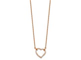 14K Rose Gold Lab Grown Diamond Heart Pendant Necklace