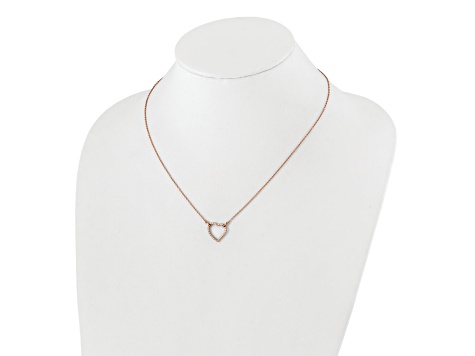 14K Rose Gold Lab Grown Diamond Heart Pendant Necklace