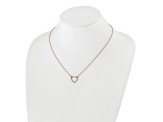14K Rose Gold Lab Grown Diamond Heart Pendant Necklace