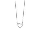 Rhodium Over 14K White Gold Lab Grown Diamond Heart Pendant Necklace