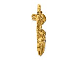 Symbols Of Faith Gold-tone Angel with 20mm Dangle Heart Crystal Cross Locket Brooch Pin