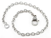 Judith Ripka Bella Luce® Diamond Simulant Rhodium Over Sterling Silver Diamond-Cut Ankle Bracelet