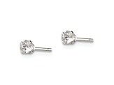 Sterling Silver Polished Children's 3mm Round Snap Set CZ Stud Earrings