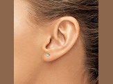 Sterling Silver Polished Children's 3mm Round Snap Set CZ Stud Earrings