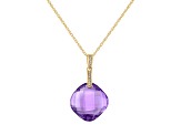 Amethyst and Diamond 14K Gold Pendant With Chain 8.25 ctw