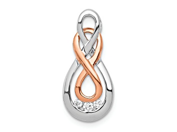 Picture of 14K Two-tone Diamond Double Infinity Chain Slide Pendant