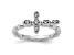 Rhodium Over Sterling Silver Stackable Expressions Cross White Topaz Ring 0.09ctw