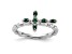 Rhodium Over Sterling Silver Stackable Expressions Cross Lab Created Emerald Ring 0.10ctw