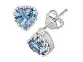 Blue Lab Created Spinel Sterling Silver Earrings 1.80ctw