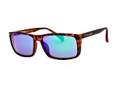 Prive Revaux Man Made Deep Chocolate Tortoise Frame / Blue-Green Mirror Lenses Rectangle Sunglasses