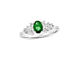 0.60ctw Emerald and Diamond Ring in 14k White Gold