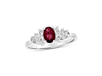 Picture of 0.63ctw Ruby and Diamond Ring in 14k White Gold