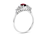0.63ctw Ruby and Diamond Ring in 14k White Gold
