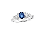 0.68ctw Sapphire and Diamond Ring in 14k White Gold