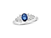 0.68ctw Sapphire and Diamond Ring in 14k White Gold