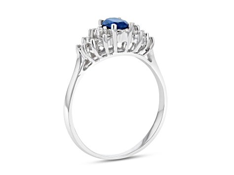 0.68ctw Sapphire and Diamond Ring in 14k White Gold