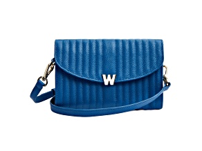 Mimi Blue Crossbody Bag with Wristlet