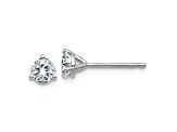 Rhodium Over 14K White Gold 1/2ct. 4.0mm Round J-K Color Moissanite Earrings