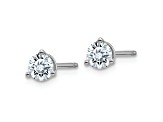 Rhodium Over 14K White Gold 1/2ct. 4.0mm Round J-K Color Moissanite Earrings