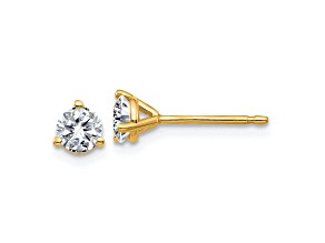 14K Yellow Gold 1/2ct. 4.0mm Round J-K Color Moissanite Earrings