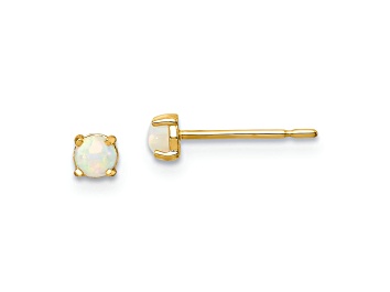 Picture of 14K Yellow Gold Synthetic Lab Created Opal Post Earrings