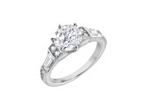 White Cubic Zirconia Platinum Over Sterling Silver Ring 3.34ctw