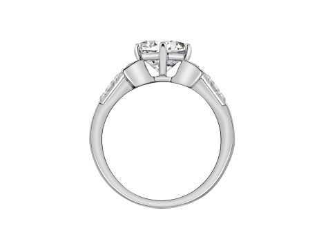 White Cubic Zirconia Platinum Over Sterling Silver Ring 3.34ctw