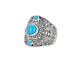 Silver Treasures by Samuel B. Sleeping Beauty Turquoise Silver & 18k Gold Accent Ring