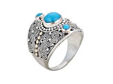 Silver Treasures by Samuel B. Sleeping Beauty Turquoise Silver & 18k Gold Accent Ring