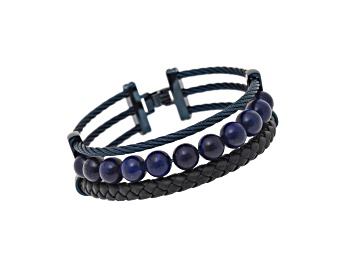 Picture of Lapis Stainless Steel Layered Bracelet