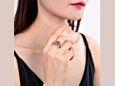 Citrine and White Topaz Sterling Silver Ring, 3.52ctw