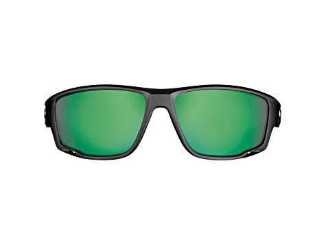 Flying Fisherman Solstice Polarized Sunglasses Matte Black Frame/Amber Green Mirror Lens