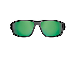 Flying Fisherman Solstice Polarized Sunglasses Matte Black Frame/Amber Green Mirror Lens