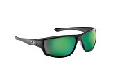 Flying Fisherman Solstice Polarized Sunglasses Matte Black Frame/Amber Green Mirror Lens