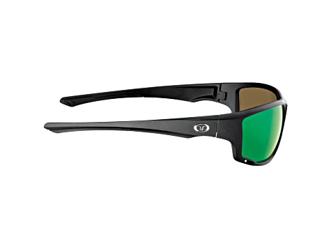 Flying Fisherman Solstice Polarized Sunglasses Matte Black Frame/Amber Green Mirror Lens