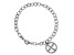 Judith Ripka Rhodium over Sterling Silver Textured Curb Chain Bracelet with Cross Charm