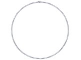 White Cubic Zirconia Platinum Over Sterling Silver Tennis Necklace 14.50ctw