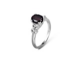 Red Garnet And White Diamond Sterling Silver Ring 1.63ctw