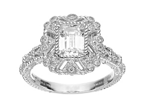 Judith Ripka 2.12ctw Bella Luce Diamond Simulant Rhodium Over Sterling Silver Ring