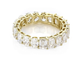 Oval and Emerald Cut White Lab-Grown Diamond 14k Yellow Gold Eternity Band Ring 5.50ctw F-G/VS-SI