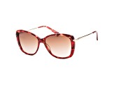 Longchamp Women's  Fashion 56mm Marble Brown Red Sunglasses | LO616S-253