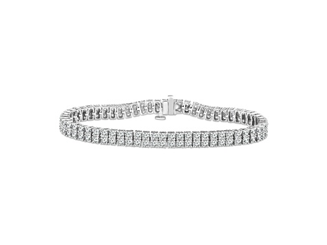 White Diamond 14k Yellow Gold Multi-Row Tennis Bracelet 7.00ctw